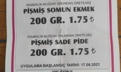 Adana’da ekmeğin fiyatı 1.75 TL oldu