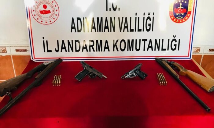 Adıyaman’da tabanca ve tüfek ele geçirildi