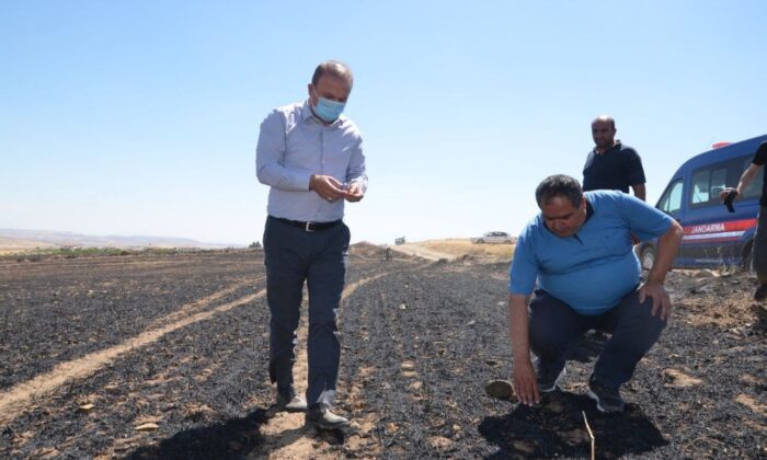 Aksaray’da 100 dekarlık tarladaki arpa ve buğday yanarak kül oldu