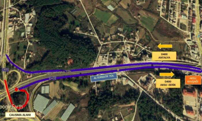 Aksu ilçesi Isparta katlı kavşağı trafiğe kapatılacak