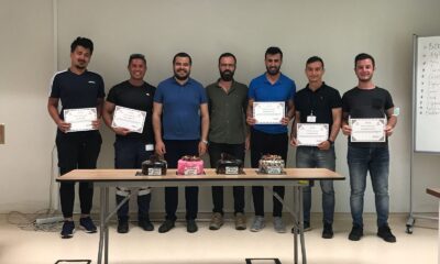 Ambulans personeli zorlu parkurları tamamlayıp sertifikalarını aldı