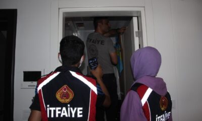 Apartman boşluğuna düşen kuş, kendi imkanları ile çıktı