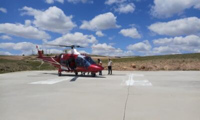 Arının sokmasıyla şoka giren adam hava ambulansı ile hastaneye kaldırıldı