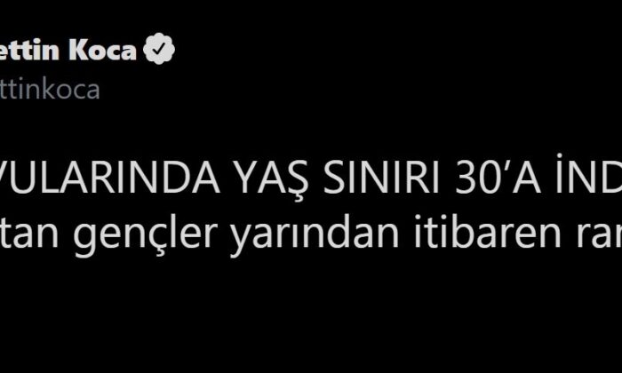 Aşı randevularında yaş sınırı 30’a indi