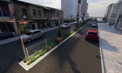 Atatürk Bulvarındaki refüjlere yeni düzenlenme yapılıyor