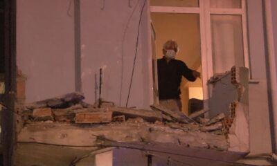 Avcılar’da gece yarısı 7 katlı bir binanın iki balkonu çöktü