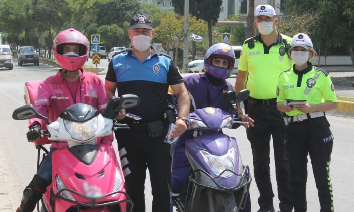 Aydın’da moto kuryeler bilgilendirildi