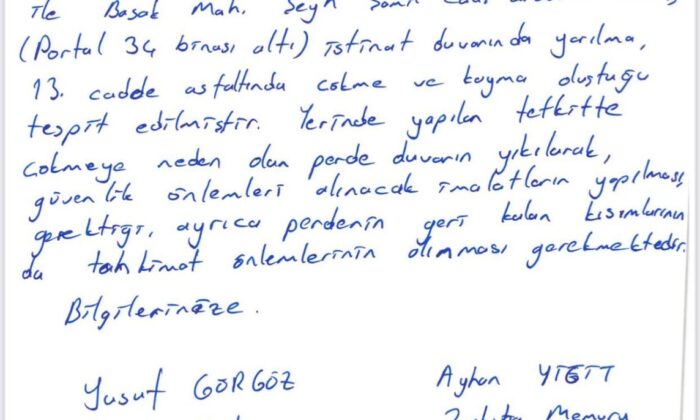 Başakşehir Belediyesi’nden çöken yol ve istinat duvarıyla ilgili açıklaması
