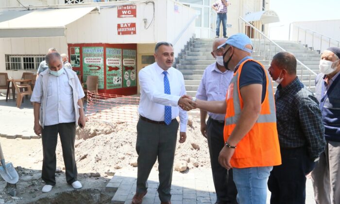 Başkan Cabbar Uzun Çarşı yenileme çalışmalarını yerinde inceledi