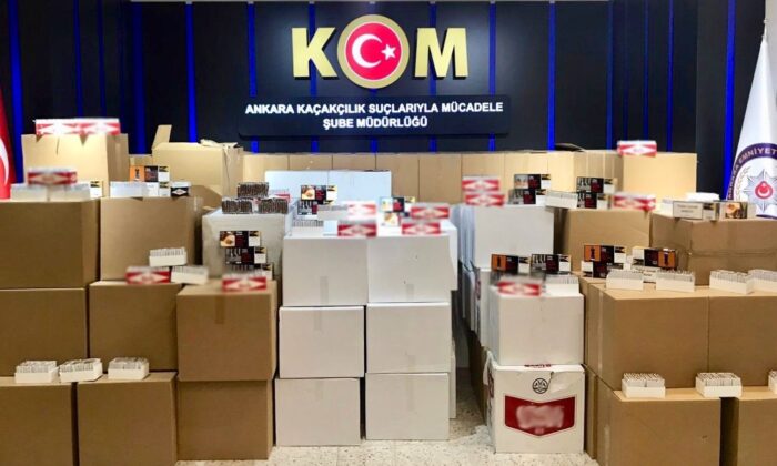 Başkent’te 1 milyon 41 bin 120 adet makaron ele geçirildi