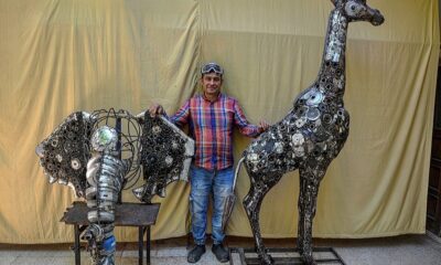 Belçika’dan sipariş aldı, atık hurdaları sanat eserine dönüştürüyor