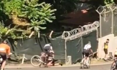 Beykoz’da düzenlenen bisiklet yarışında talihsiz kaza kamerada