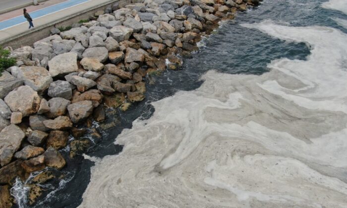 Bostancı Sahili’nde deniz salyası yoğunluğu su altı kamerasıyla görüntülendi