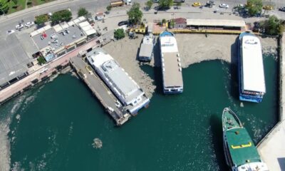 Bostancı’da devam eden müsilaj temizliği havadan görüntülendi