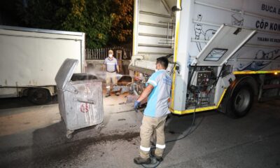 Buca’nın konteynerlerinde gece-gündüz temizlik