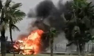 Bursa’da otomobil alev alev yandı