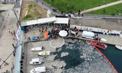 Caddebostan’daki müsilaj temizliği havadan görüntülendi