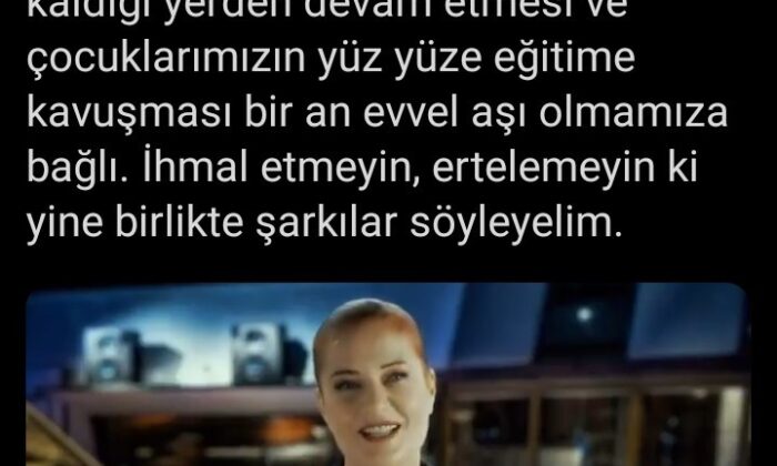 Candan Erçetin’den aşı mesajı