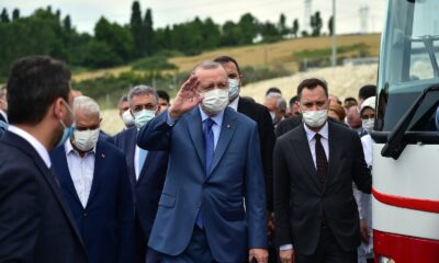 Cumhurbaşkanı Erdoğan, Kanal İstanbul temelinin atılacağı alana geldi