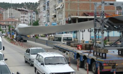 Dev rüzgar türbini kanatları Sinop’a getirildi