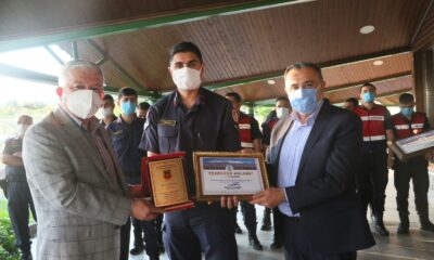 Develi’de ilçe protokol, tayini çıkan jandarma personeli ile bir araya geldi