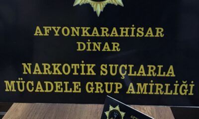 Dinar’da polis düzenlediği operasyonda eroin ele geçirdi
