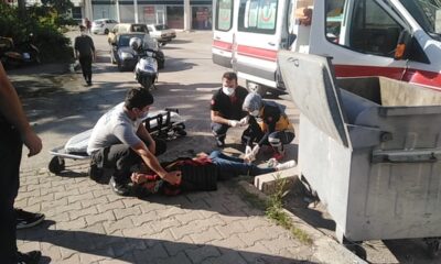 Direksiyon hakimiyetini kaybeden kurye yaralandı