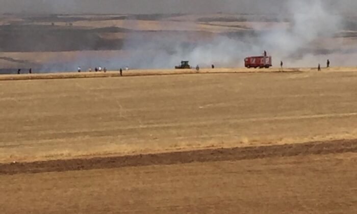 Diyarbakır’da çıkan yangında 200 dönümlük buğday tarlası küle döndü