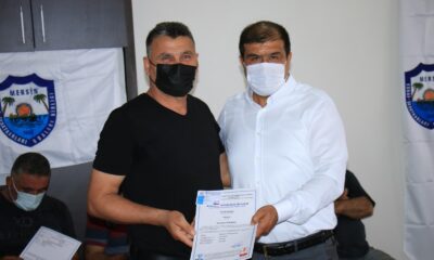 Erdemli’de sanayi esnafına “Mesleki yeterlilik belgesi” verildi