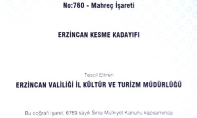 Erzincan Kesme Kadayıfı, Coğrafi İşaret Tescil Belgesi aldı