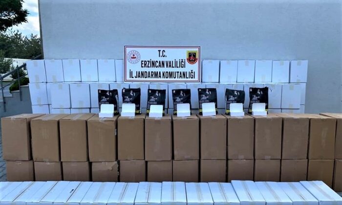 Erzincan’da, ağaçlık alana gizlenmiş kaçak tütün ele geçirildi