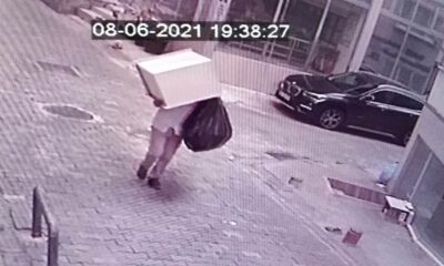 Fırının metal dolabını çalan hırsız kameraya yakalandı