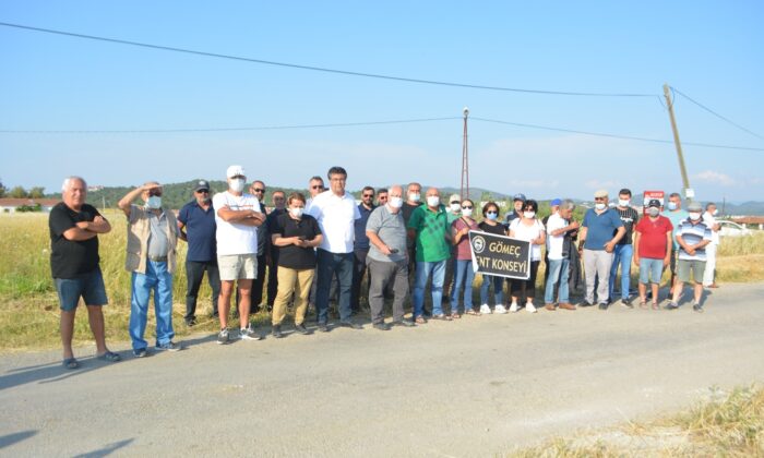 Gömeç’te hazine arazisinin satış kararına bölge halkı tepki gösterdi