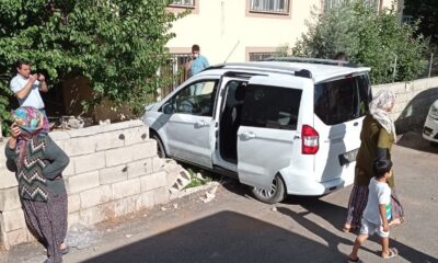 Hafif ticari araç bahçeye girdi