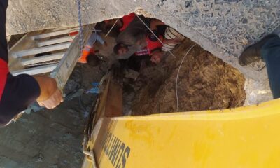 Hastane kanalizasyon hattında göçük: 3 işçi toprak altında kaldı