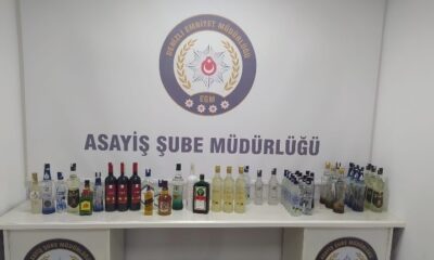 Hırsızlar 44 adet çalıntı alkollü içecekle yakalandılar