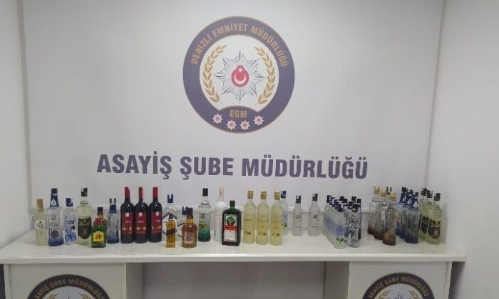 Hırsızlar 44 adet çalıntı alkollü içecekle yakalandılar