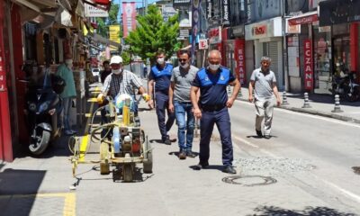 İlkadım’dan kaldırım işgaline çizgili önlem