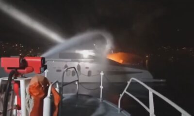 İngiliz bayraklı teknede çıkan yangın söndürüldü