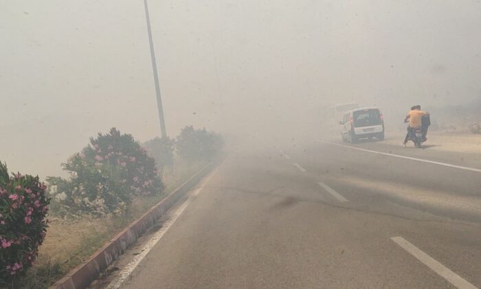 İslahiye’de anız yangını trafiği durdurdu