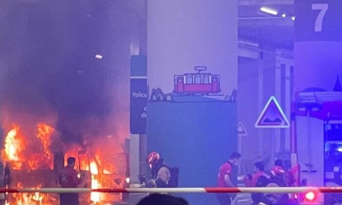İstanbul Havalimanı’nda korkutan anlar: Vip araç alev alev yandı
