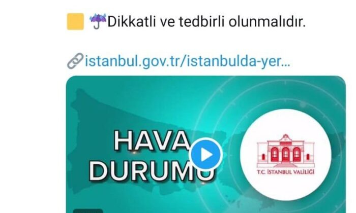 İstanbul için sarı kodlu uyarı