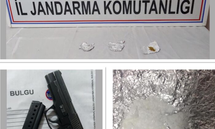 Jandarmadan önleyici tedbir, 3 şüpheli yakalandı, silah ve uyuşturucu ele geçirildi