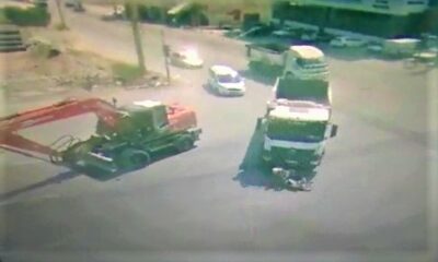 Kamyonun elektrikli bisiklet sürücüsünü ezdiği anlar ortaya çıktı