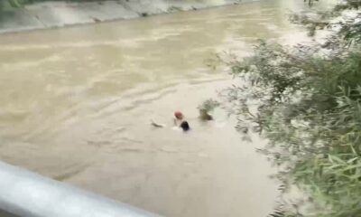 Kanala düşen kadını itfaiye erleri son anda kurtardı