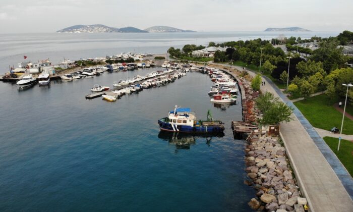 Kartal Sahili deniz salyasından temizlendi