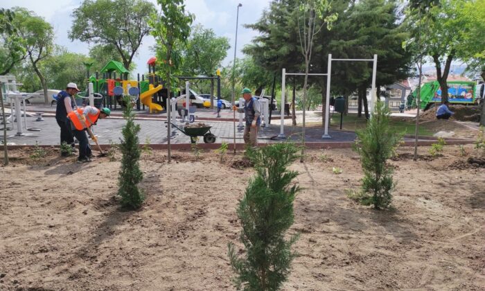 Keçiören’deki parklarda yeşil alan uygulaması
