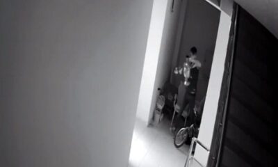 Keşfe çıkan hırsız asansör boşluğundaki semaveri böyle çaldı