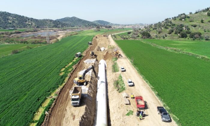 Koçarlı Bağarası sulaması 2. kısım inşaatında çalışmalar hızla devam ediyor