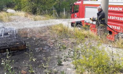 Koltuktan çıkan yangın ormana sıçramadan söndürüldü